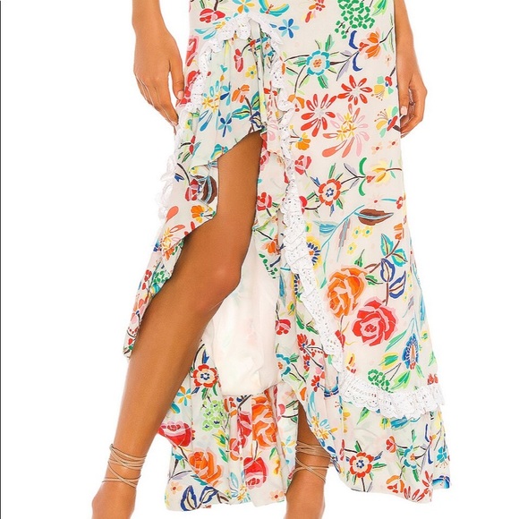 All Things Mochi White Floral Silk Clara skirt XS - Picture 2 of 15